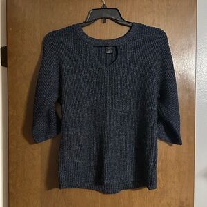 Madison Lilly Keyhole Neckline Navy Sweater